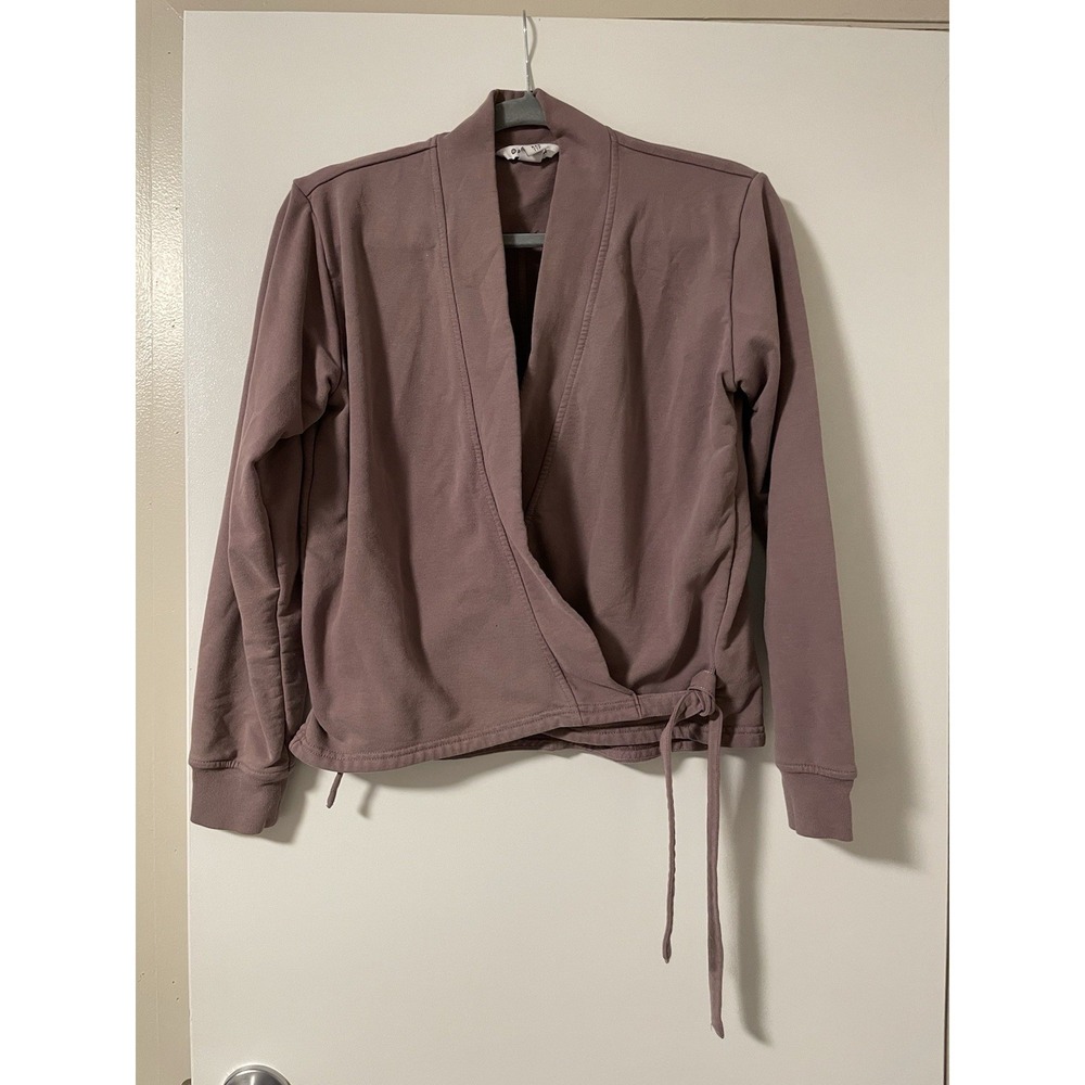 Athleta Retroterry Wrap Sweatshirt Size XXS Oversized Athleisure Mauve